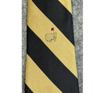 VTG Augusta National Golf Shop Masters Necktie Tie Striped 100% Silk